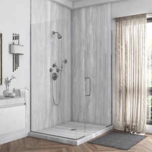 2 Panel Shower in Veincut Gray
